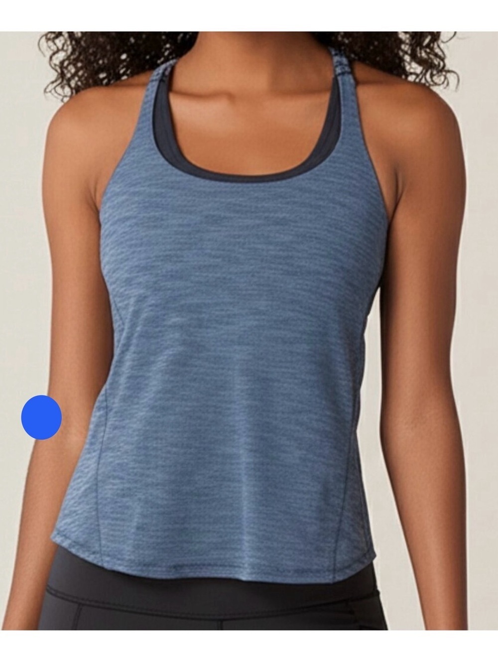 Lululemon Blue Crossback Tank Top Built-In Bra Lightweight Draped Back (size S)